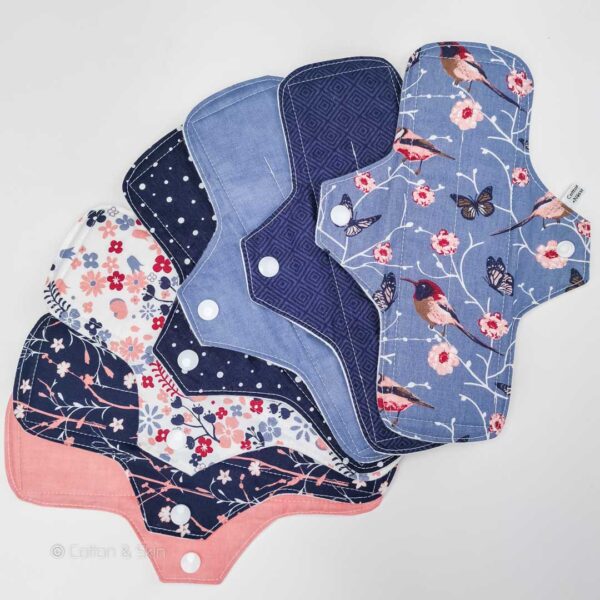 Stoffbinde "7er Set Blue Birds" (ca. 24cm mit PUL)