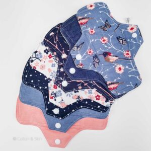 Stoffbinde "7er Set Blue Bird" (ca. 20cm mit PUL)