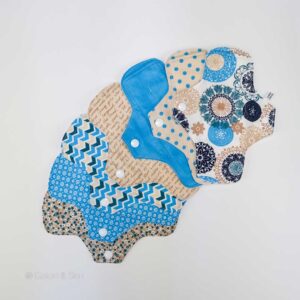 Stoffbinde "7er Set Mandala Blau" (ca. 20cm mit PUL)