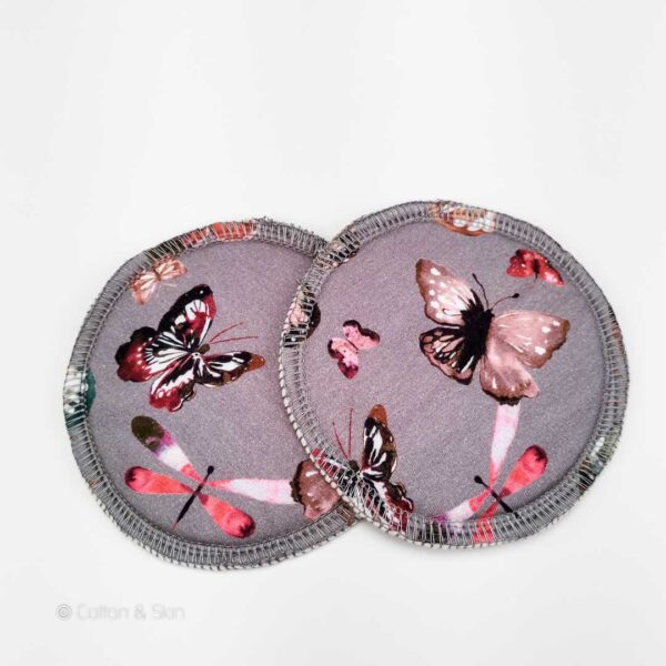 Stilleinlagen "Schmetterlinge Grau BIO" (ca. 12cm Durchmesser)