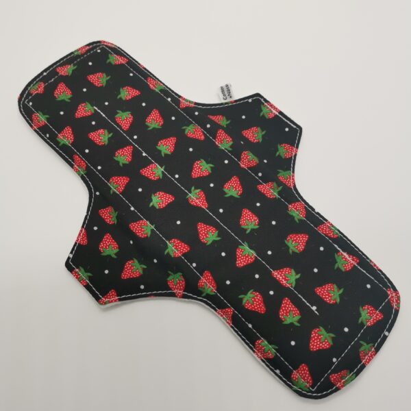 Stoffbinde "Erdbeer auf Schwarz" (ca. 28cm mit PUL)
