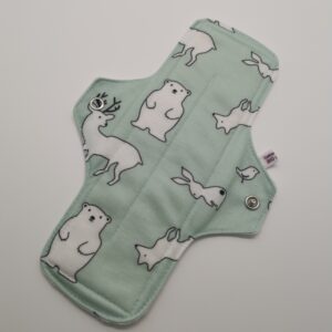 Stoffbinde "Tiere auf Minze Jersey BIO" (ca.24cm und PUL)