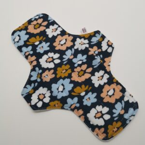 Stoffbinde "Blumen Marineblau Jersey BIO" (ca.24cm und PUL)