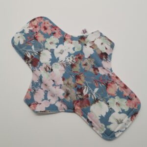 Stoffbinde "Blumen Hellblau Jersey BIO" (ca.24cm und PUL)