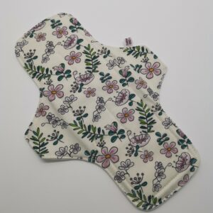 Stoffbinde "Blumen Weiss Jersey BIO" (ca.24cm und PUL)