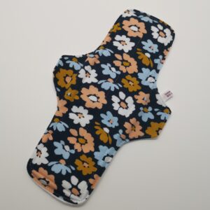 Stoffbinde "Blumen Marineblau Bio Jersey" (ca. 28cm mit PUL)