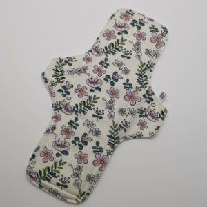 Stoffbinde "Blüten auf Weiß Bio Jersey" (ca. 28cm mit PUL)