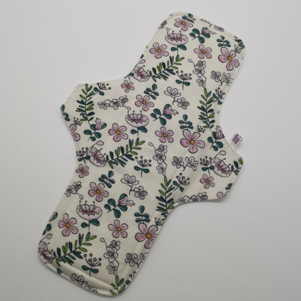 Stoffbinde "Blüten auf Weiß Bio Jersey" (ca. 28cm mit PUL)